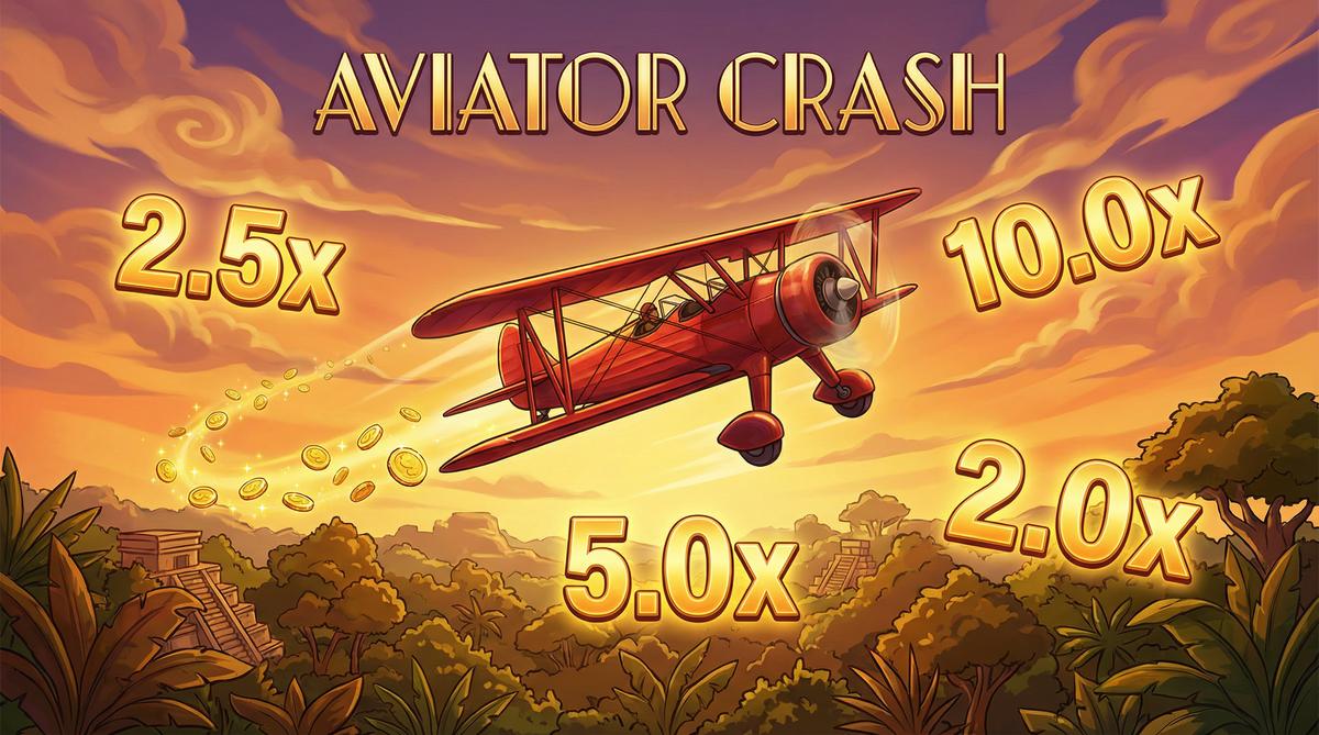 Juego Aviator con avión rojo volando sobre selva mexicana