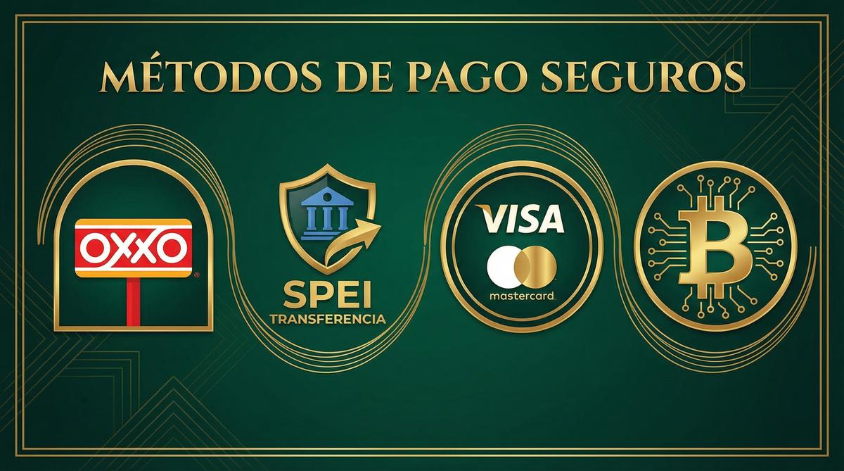 Métodos de pago disponibles en Meridianbet incluyendo OXXO SPEI Visa y Bitcoin