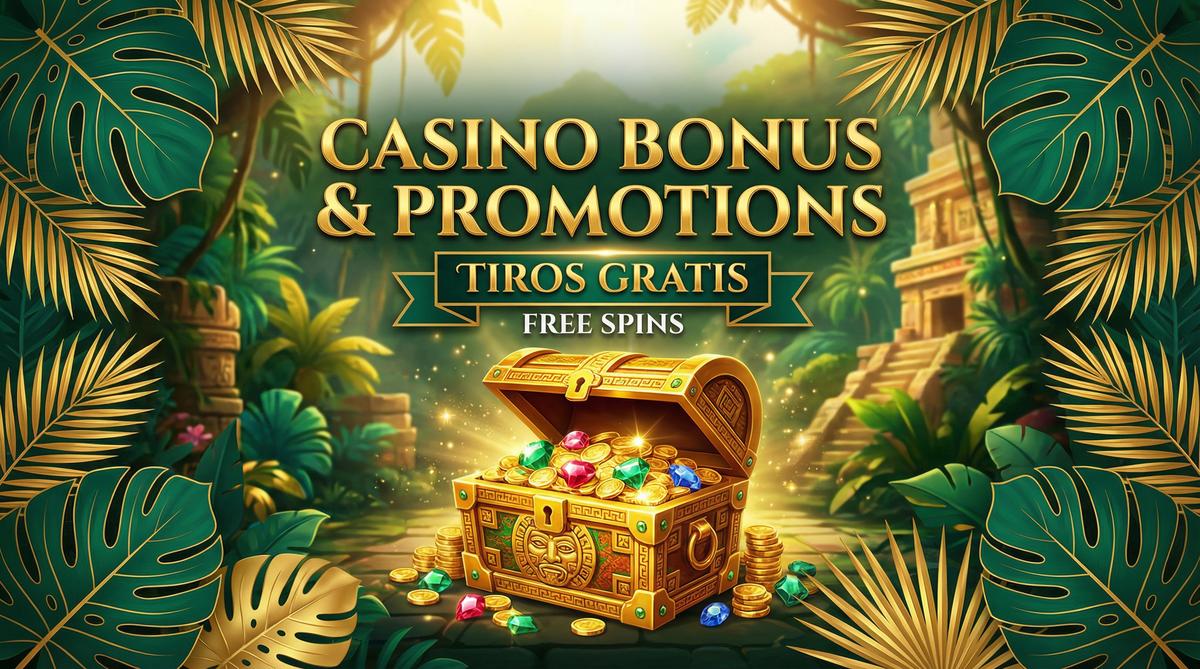 Cofre del tesoro con monedas de oro y gemas representando los bonos del casino Meridianbet